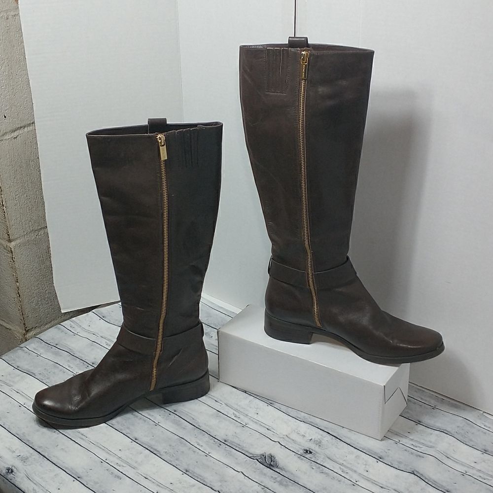 Michael Kors Dark Brown Riding Boots SZ 9.5M - Picture 2 of 10